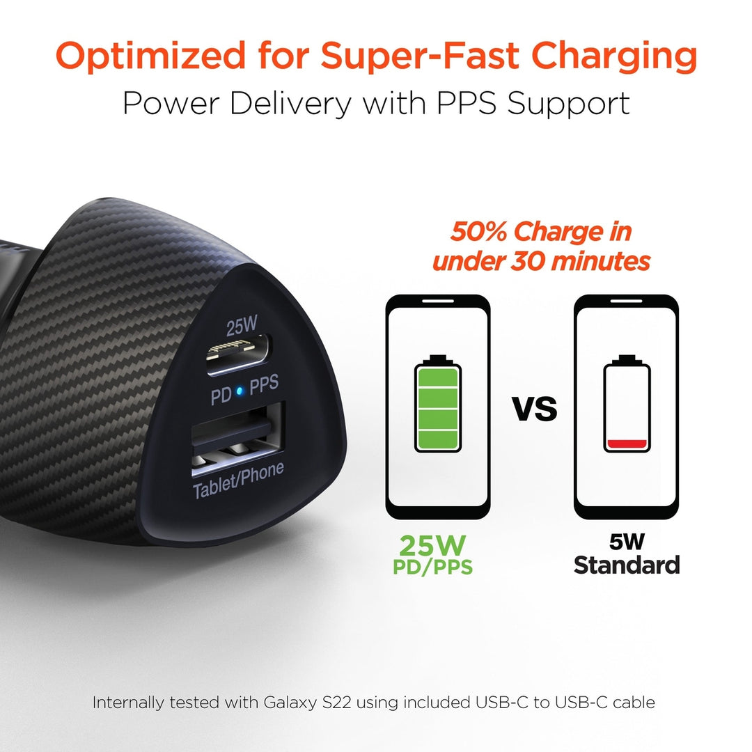 HyperGear SpeedBoost 25W PD USB-C Car Kit with PPS Fast Charge Tech (15622-HYP) Image 6