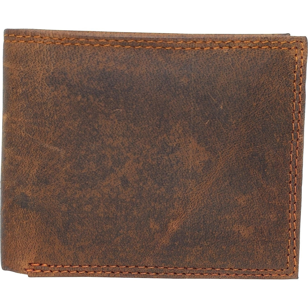 CAZORO Premiun Vintage Leather Mens RFID Classic Bifold Wallet for Men (Brown) Image 8