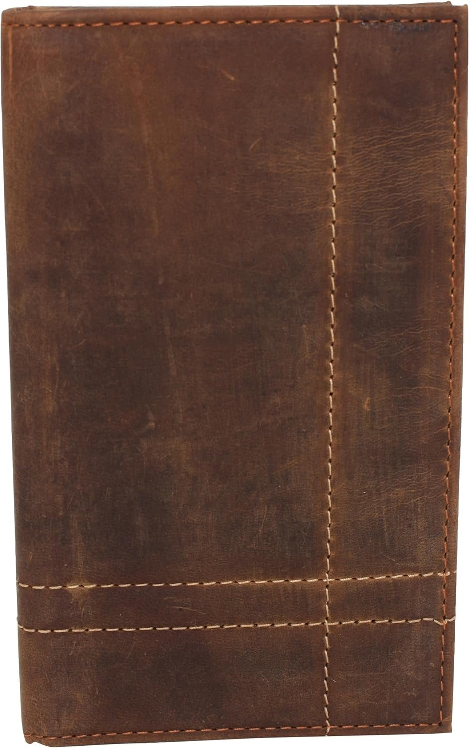 CAZORO Bifold Long Wallet RFID Blocking Genuine Vintage Leather for Men Image 2