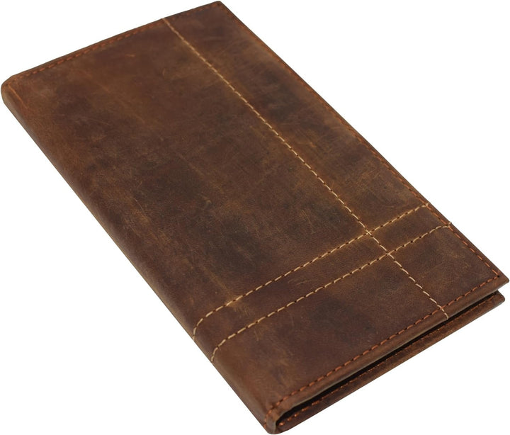 CAZORO Bifold Long Wallet RFID Blocking Genuine Vintage Leather for Men Image 4