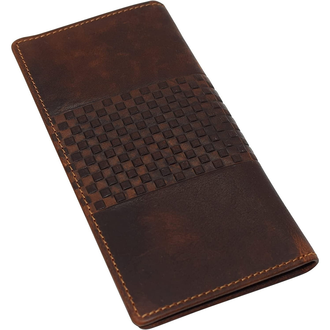 CAZORO RFID Blocking Vintage Leather Slim Bifold Standard Checkbook Cover Holder for Men and Women Image 10
