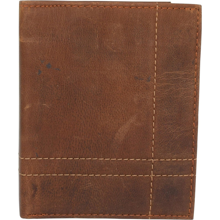 CAZORO RFID Blocking Hipster Bifold Mens Vintage Leather Multi-Card ID Holder European Wallet for Men (Logo) Image 9