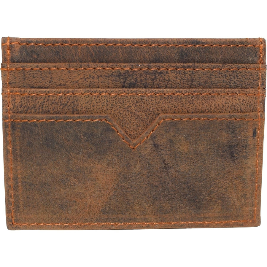 CAZORO Mens Vintage Leather Minimalist Card Case Front Pocket Wallet for Men Image 1