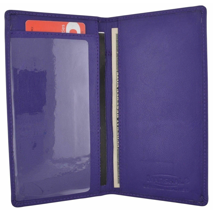 Genuine Leather PLAIN Checkbook Cover Purple !!! Image 1
