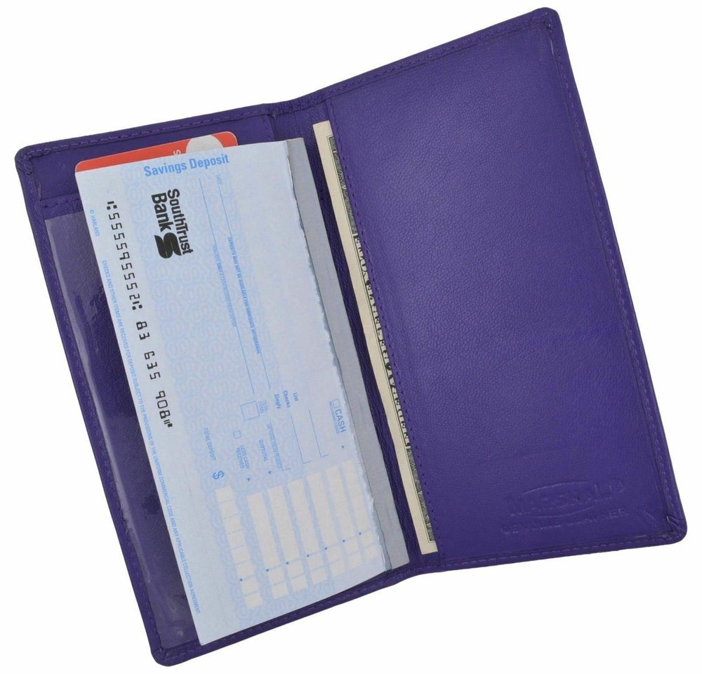 Genuine Leather PLAIN Checkbook Cover Purple !!! Image 2