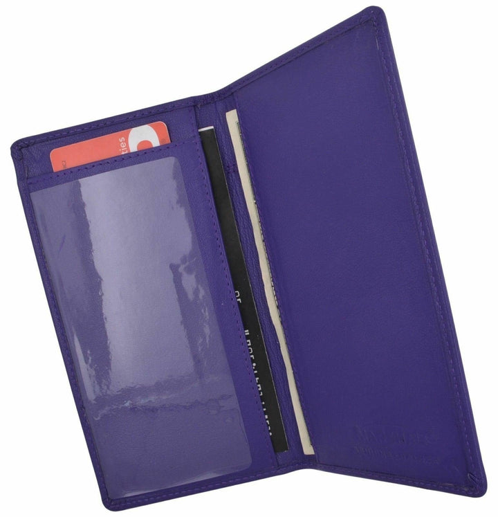 Genuine Leather PLAIN Checkbook Cover Purple !!! Image 4