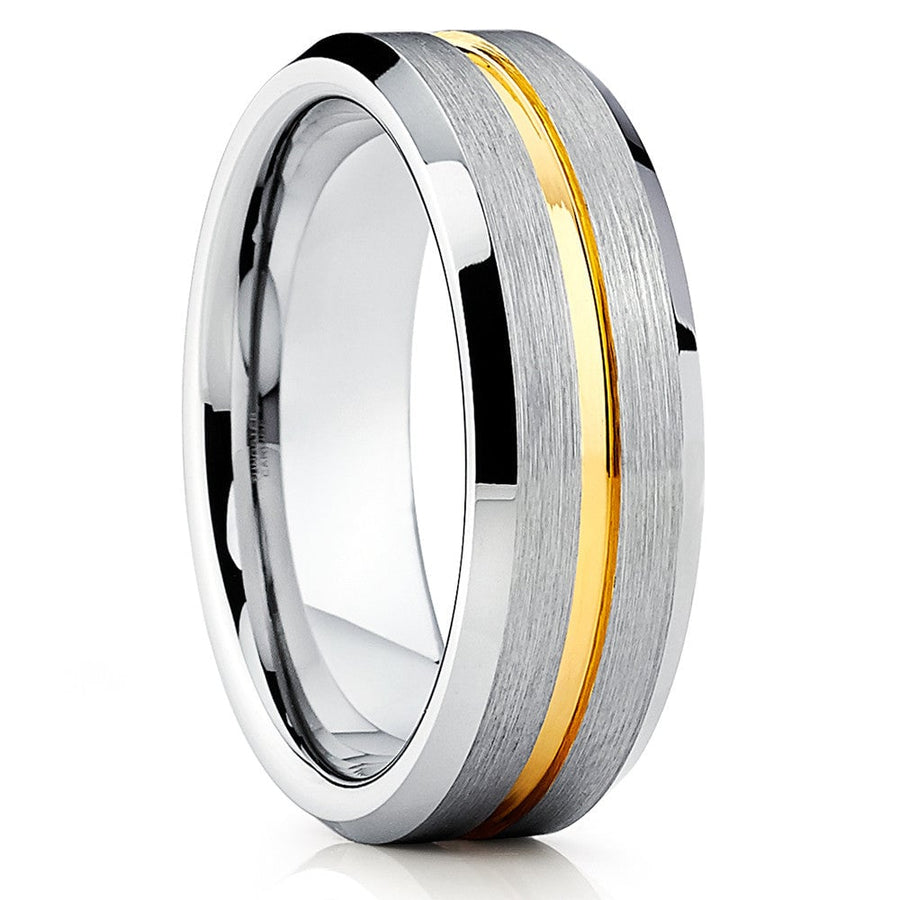 7mm Tungsten Carbide Wedding Ring Silver Comfort Fit Scratch Resistant Anniversary Image 1