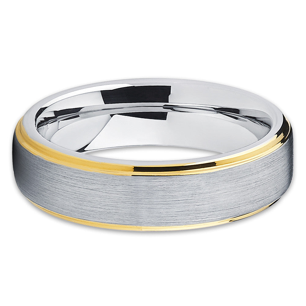 6mm Tungsten Wedding Ring Silver Wedding Ring Tungsten Carbide Ring Brush Image 2