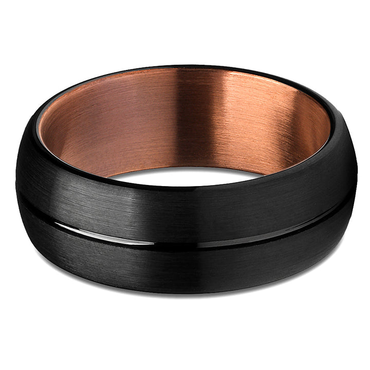 Tungsten Carbide 8mm Black Espresso Wedding Ring Dome Comfort Fit Size 6-13 Image 2