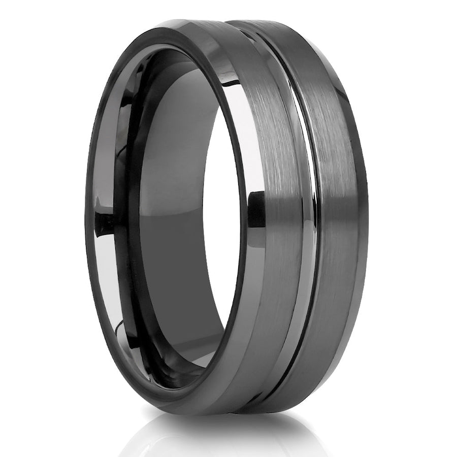 Gunmetal Wedding Ring,Tungsten Wedding Band,8mm Wedding Ring,Anniversary Ring,Engagement Ring,Comfort Fit,Man Image 1