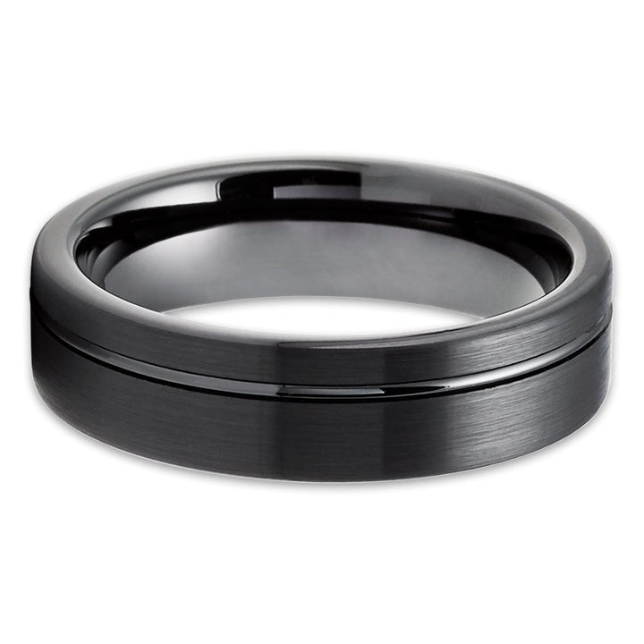 Black Tungsten Ring 6mm Wedding Ring Tungsten Wedding Ring Black Ring Image 2