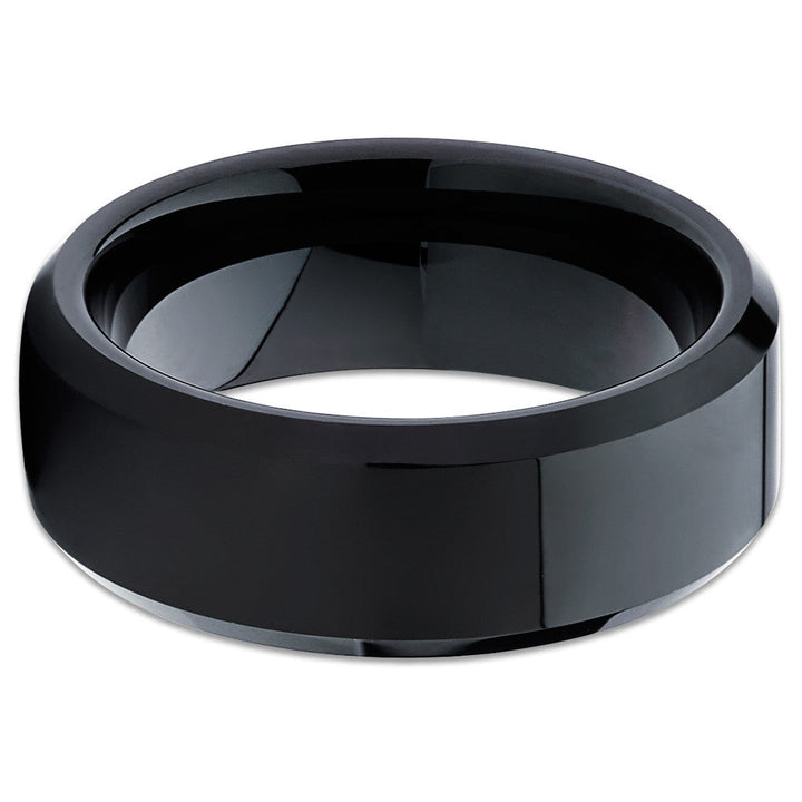Black Tungsten Ring 8mm Wedding Ring Anniversary Ring Engagement Ring Image 2