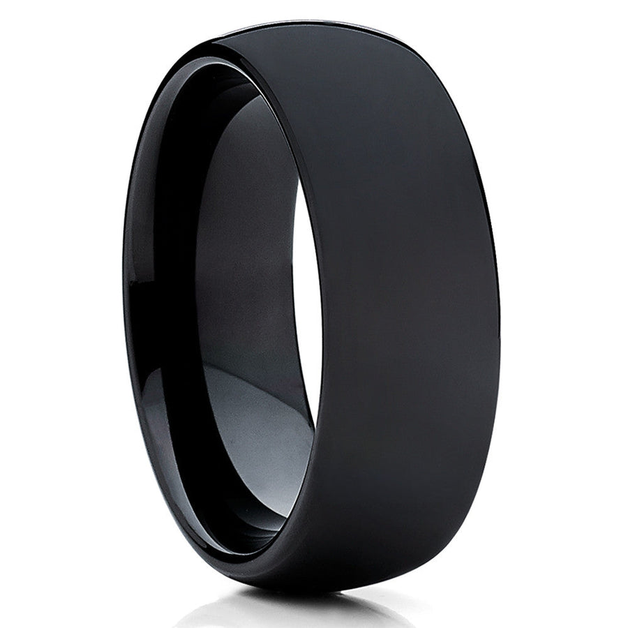 Black Tungsten Wedding Ring 8mm Matte Finish Comfort Fit Cobalt Free Jewelry Image 1