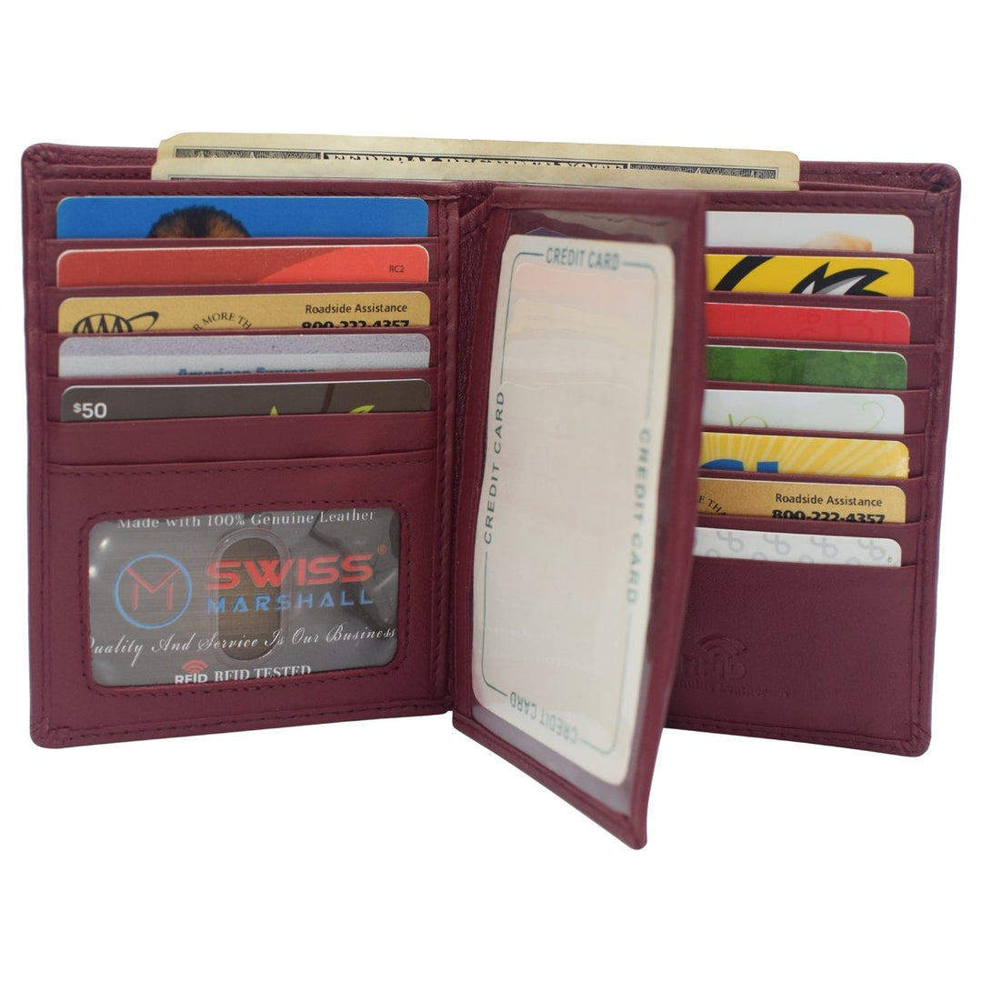 Napa Leather Hipster Bifold Wallet for Men With ID Window and RFID Blocking Image 4