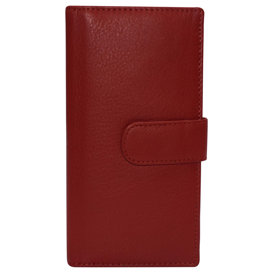 Real Leather Checkbook Cover RFID Wallets For Women Duplicate Check With Snap Closure Image 1