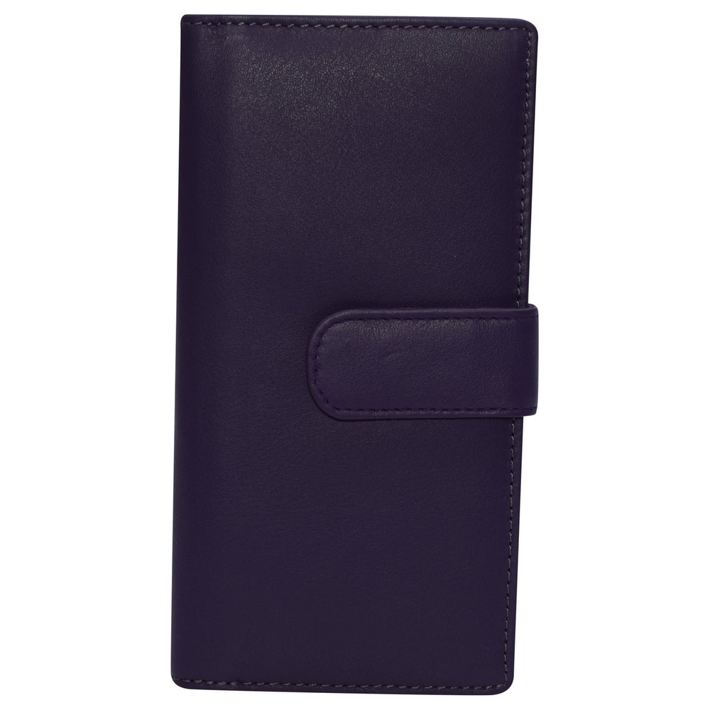 Real Leather Checkbook Cover RFID Wallets For Women Duplicate Check With Snap Closure Image 2