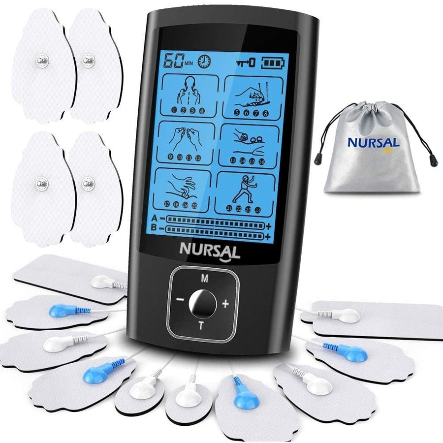 Dual Channel EMS TENS Unit 24 Modes Muscle Stimulator for Pain Relief and Muscle Strength,14 Pcs Electrode Pads Image 1