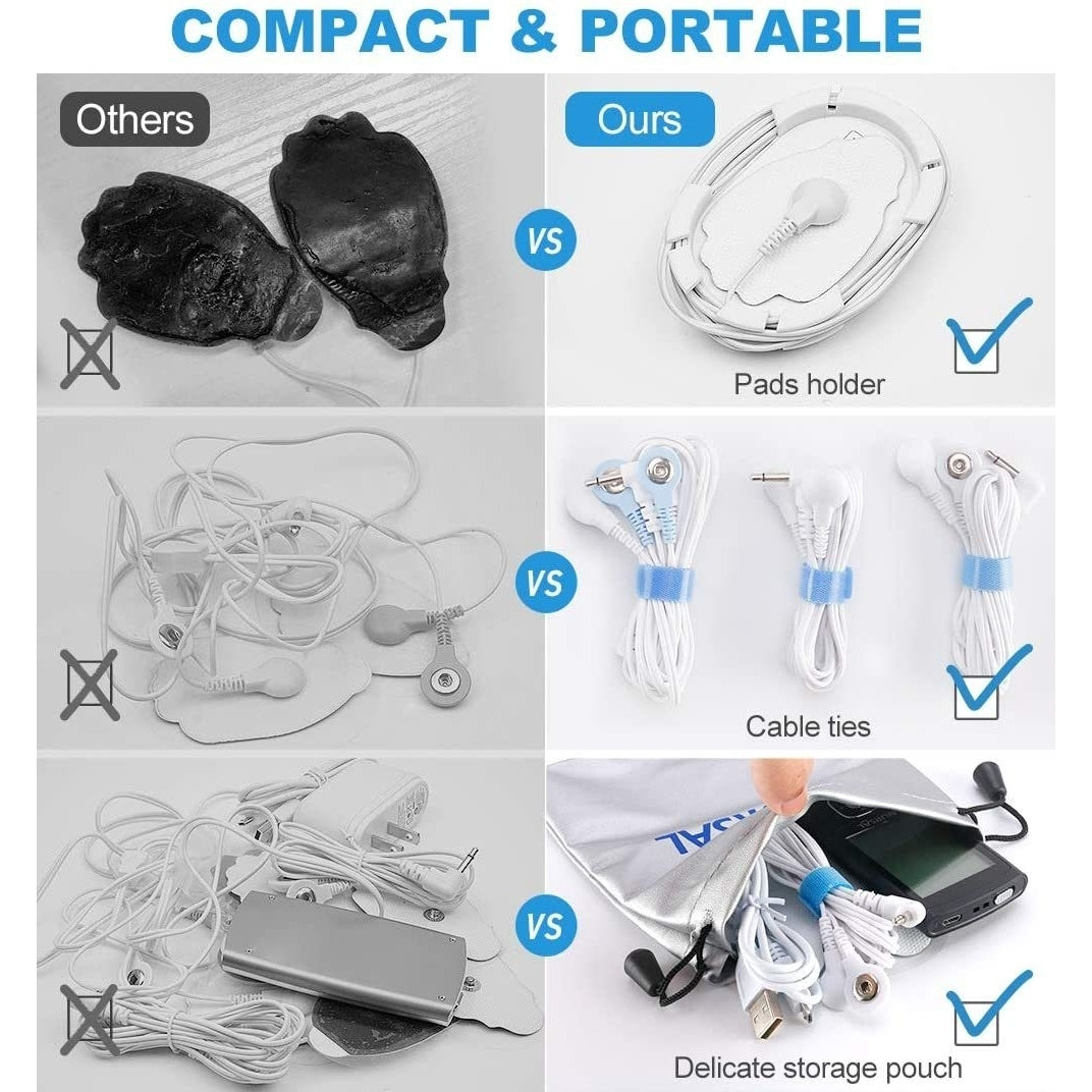 Dual Channel EMS TENS Unit 24 Modes Muscle Stimulator for Pain Relief and Muscle Strength,14 Pcs Electrode Pads Image 6