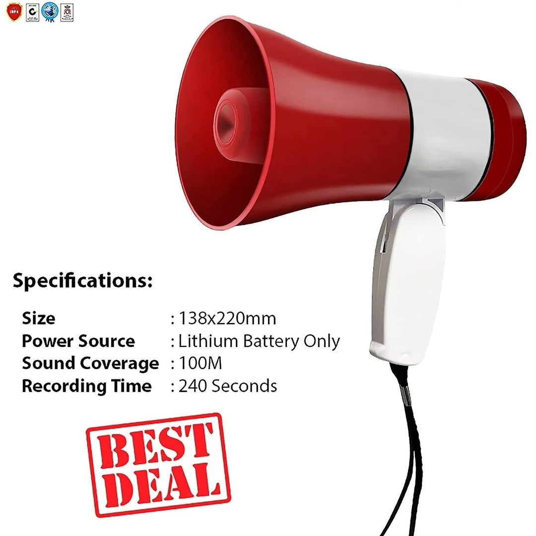 Great Megaphone Handheld Bullhorn Cheer Loudspeaker Bull Horn Speaker Megaphono Siren Sling Strap Portable Image 4