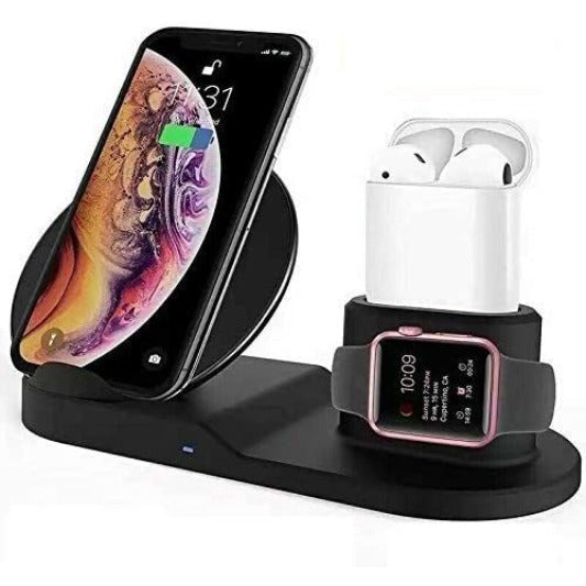 Products Wireless Fast Charge Stand Dock 3in1 Phone Charging Watch Ear Pods Charger Samsung Galaxy S9+ iPhone XS Wire Image 1