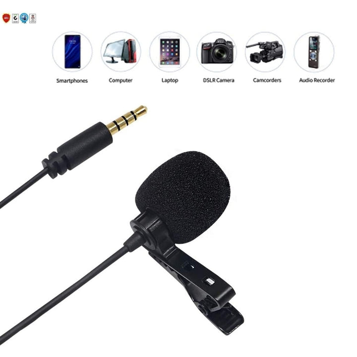 Professional Microphone 3.5mm Clip-On Lapel Mic for Smartphone DSLR Camera PC Interview Video Camcorders Audio Recorder Image 3