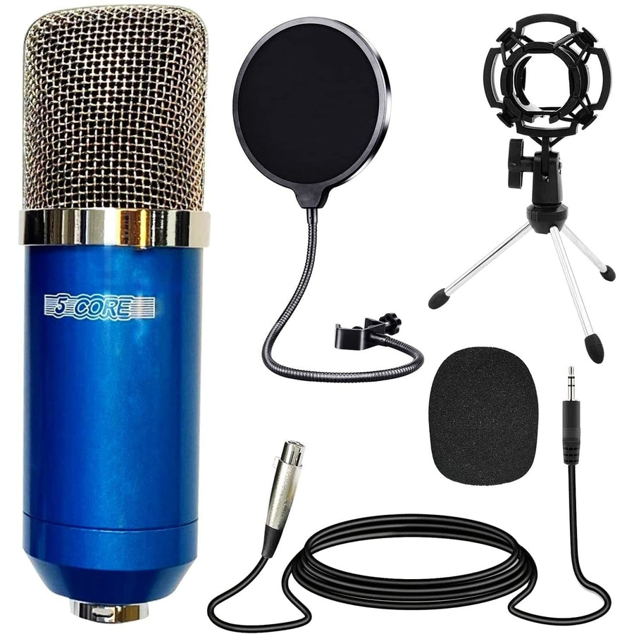 Microphone Condenser Mic for Computer PC GamingPodcast Desktop Tripod Stand Kit for Image 1
