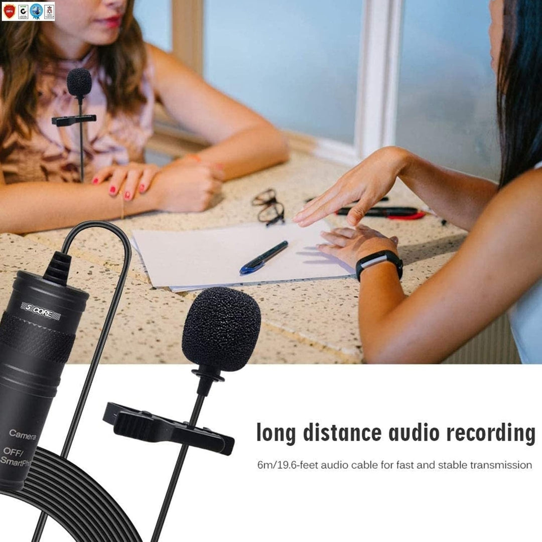 Professional Microphone 3.5mm Clip-On Lapel Mic for Smartphone DSLR Camera PC Interview Video Camcorders Audio Recorder Image 4