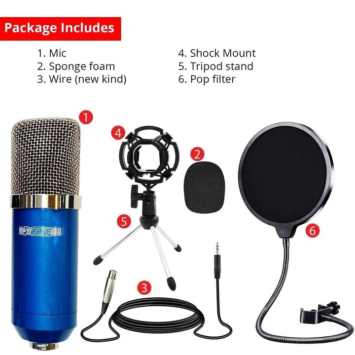 Microphone Condenser Mic for Computer PC GamingPodcast Desktop Tripod Stand Kit for Image 4