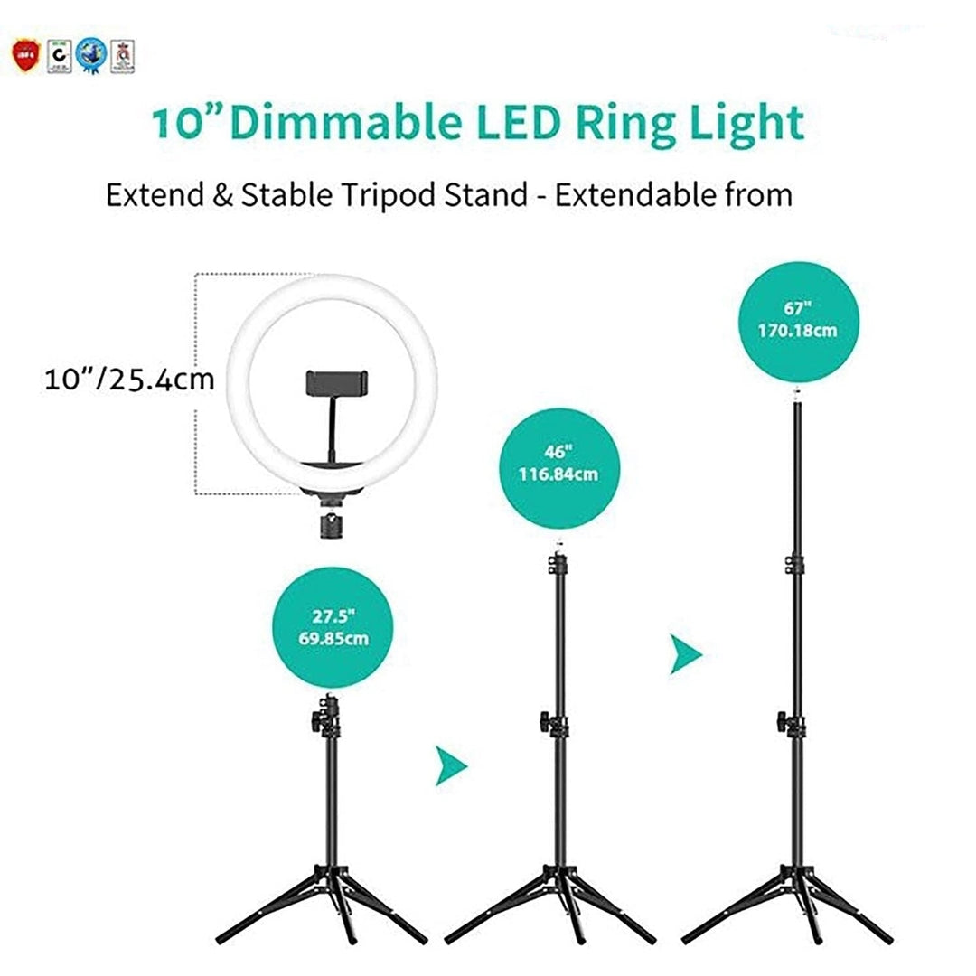 LED Light with Tripod Stand Phone Holder Ringlight Stand for Makeup Live Zoom Halo Light Image 4