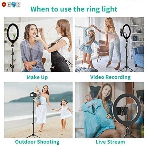 LED Light with Tripod Stand Phone Holder Ringlight Stand for Makeup Live Zoom Halo Light Image 4