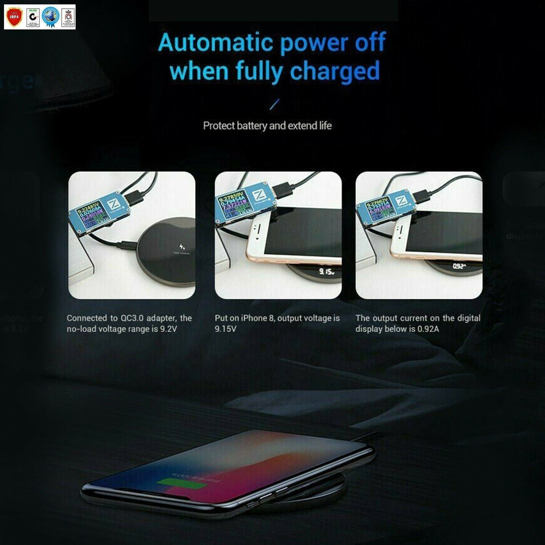 Great Wireless Fast Charger Pad Glass Top Qi 15W Boost charge for iPhone Samsung Slim Wire Less Charging USB-C Image 6