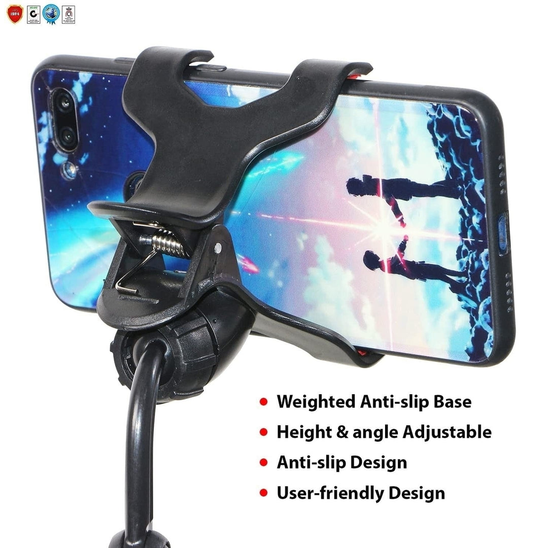 Phone Holder Stand for Desk Cellphone Stands for Mobile Round Base Boom Video Call Conference Portable Image 4