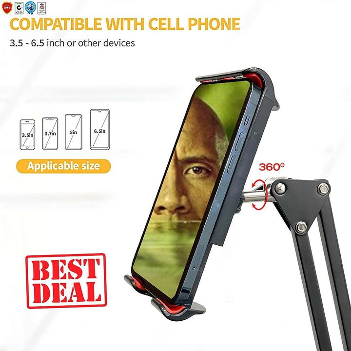Phone Holder Stand Universal Phone Mount Flexible 360 Rotation Long Arm Cell Phone Holder for BedOfficeKitchen Image 9