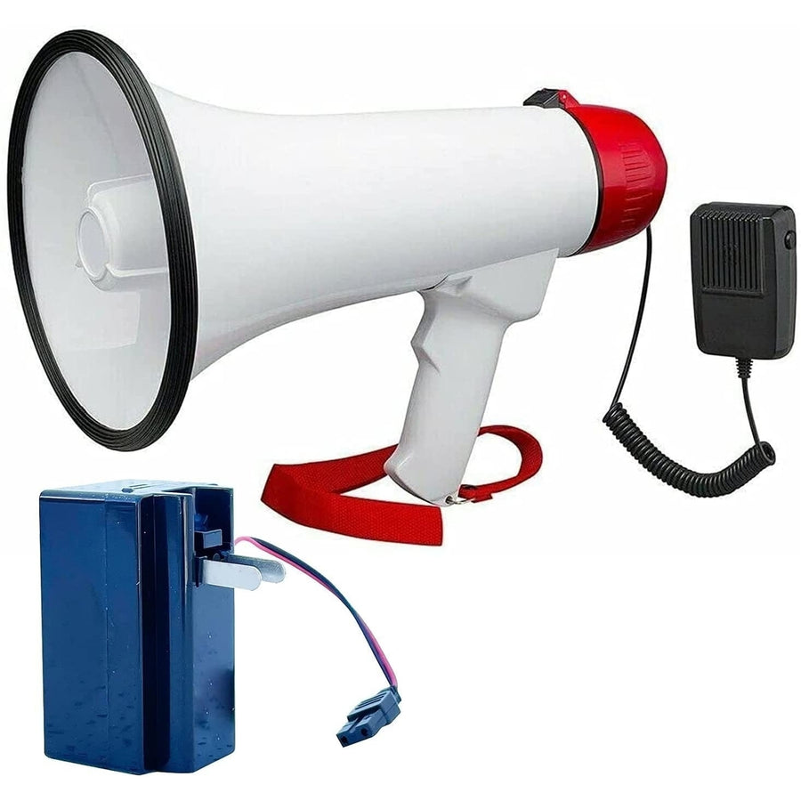 Megaphone Handheld Bullhorn Cheer Loudspeaker Bull Horn Speaker Megaphono Siren Sling Strap Portable 20RF WB(with Image 1
