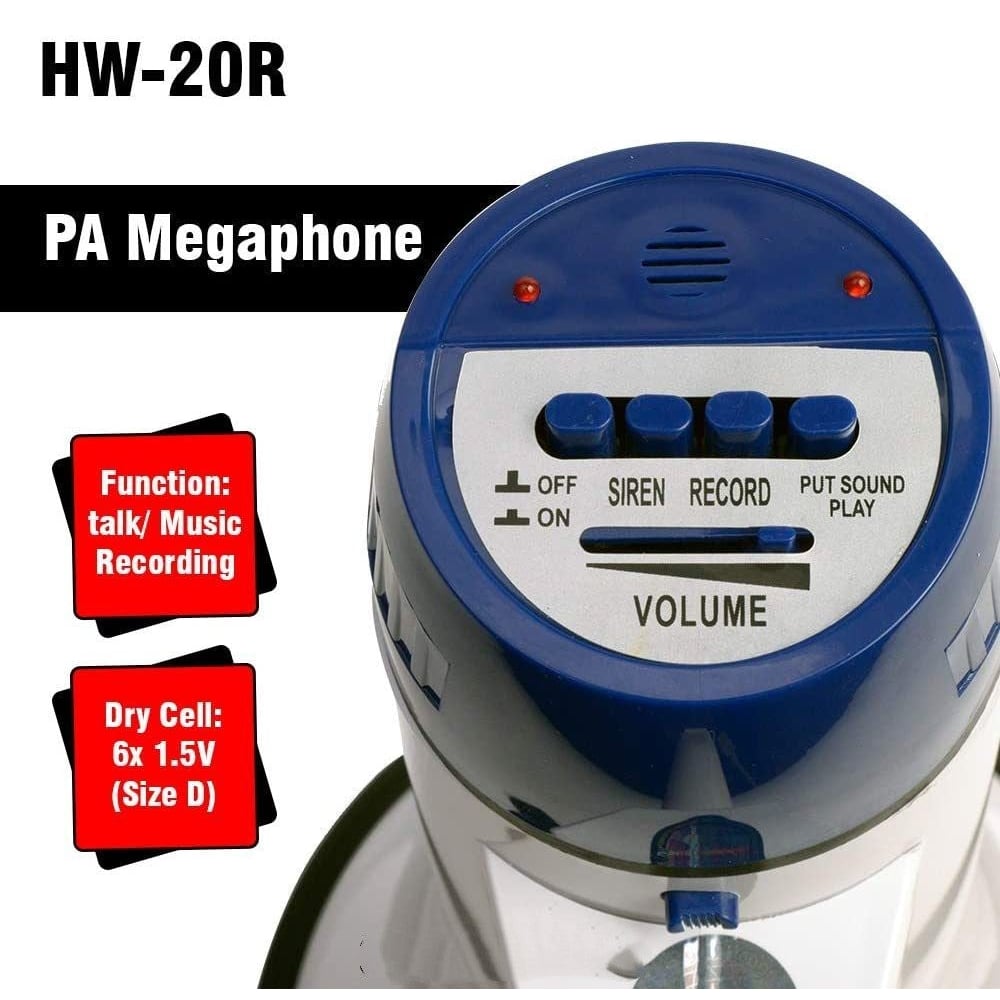 Megaphone Handheld Bullhorn Cheer Loudspeaker Bull Horn Speaker Megaphono Siren Sling Strap Portable Image 2