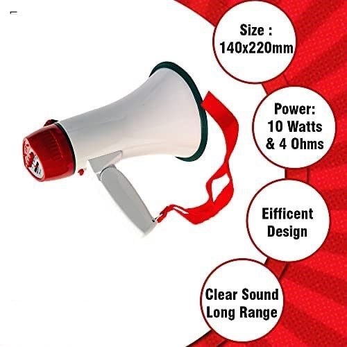 Megaphone Speakers Blow Horn Pro Loud Speaker Bullhorn Handheld Siren Voice Recording 6R Image 2