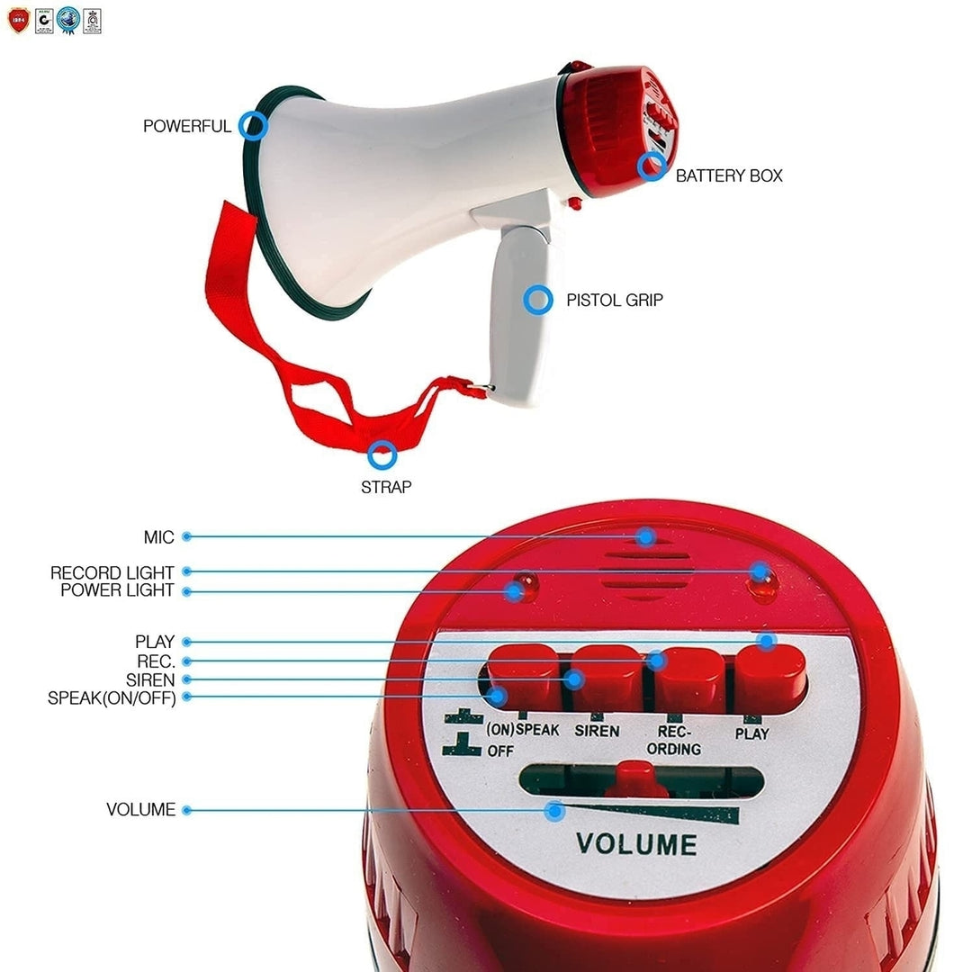Megaphone Speakers Blow Horn Pro Loud Speaker Bullhorn Handheld Siren Voice Recording 6R Image 4