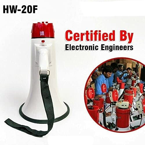 Megaphone Handheld Bullhorn Cheer Loudspeaker Bull Horn Speaker Megaphono Siren Sling Strap Portable 20RF WB(with Image 4