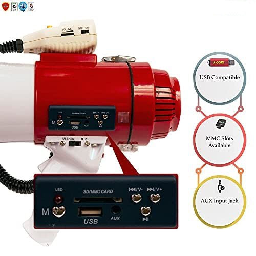 Megaphone Speakers Blow Horn Pro Loud Speaker Bullhorn Handheld Siren Voice Recording Image 7