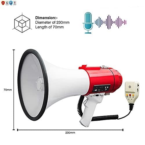 Megaphone Speakers Blow Horn Pro Loud Speaker Bullhorn Handheld Siren Voice Recording Image 8