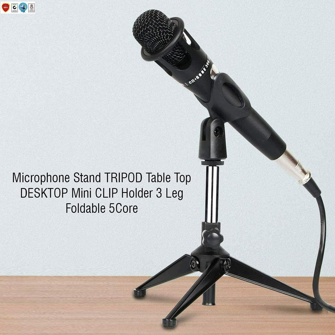 Mini Microphone Stand Tripod Universal Adjustable Desk Microphone Stand Portable Foldable Table Top Desktop Stand Image 1