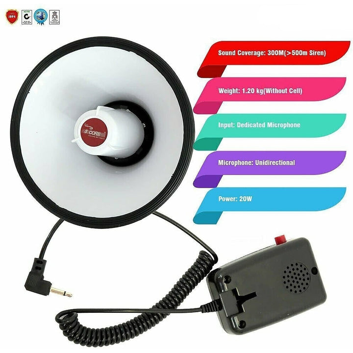 Handheld Bullhorn Cheer Loudspeaker Bull Horn Speaker Megaphono Siren Sling Strap Portable Image 4