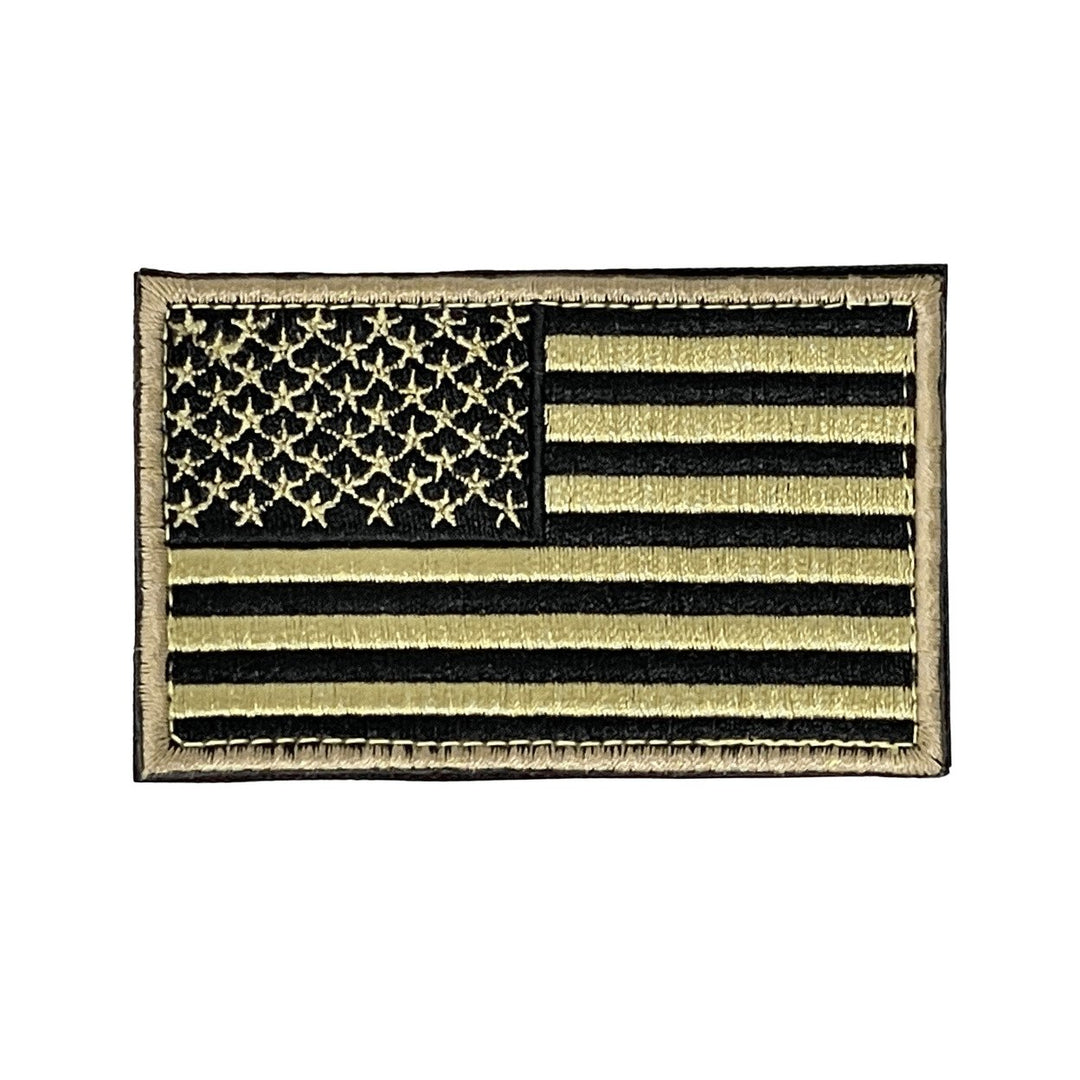 Tactical USA Flag Patch Detachable Backing 2"x3" Hook and Loop Embroidered Image 1