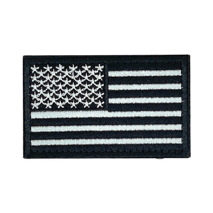 Tactical USA Flag Patch Detachable Backing 2"x3" Hook and Loop Embroidered Image 1