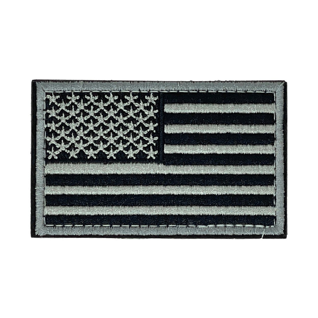 Tactical USA Flag Patch Detachable Backing 2"x3" Hook and Loop Embroidered Image 1