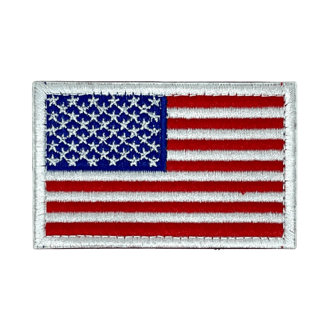 Tactical USA Flag Patch Detachable Backing 2"x3" Hook and Loop Embroidered Image 1