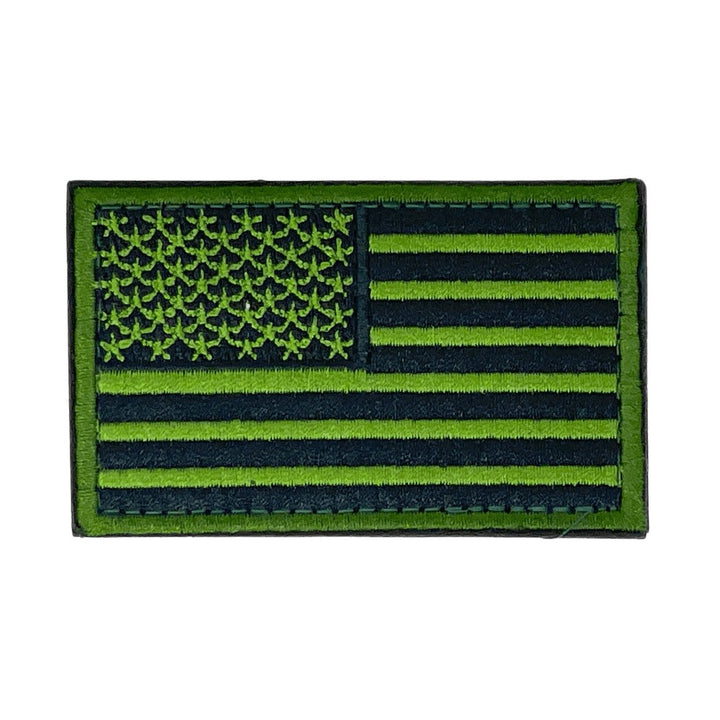 Tactical USA Flag Patch Detachable Backing 2"x3" Hook and Loop Embroidered Image 1