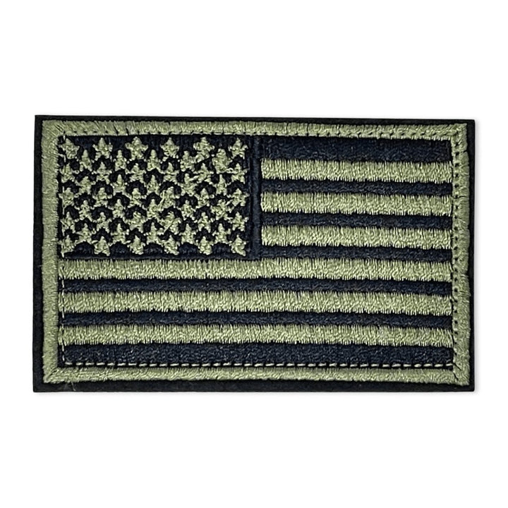 Tactical USA Flag Patch Detachable Backing 2"x3" Hook and Loop Embroidered Image 1