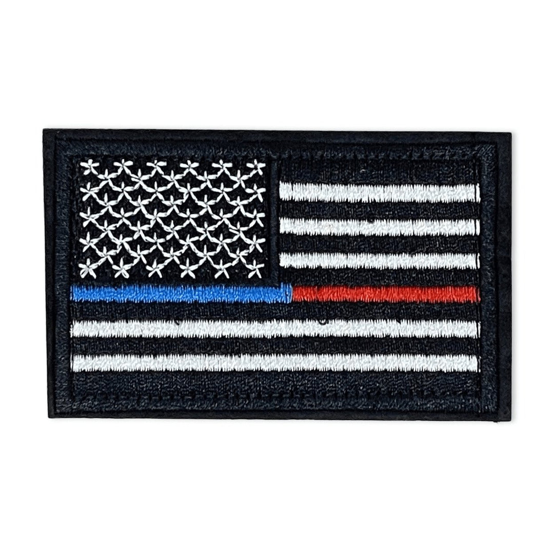 Tactical USA Flag Patch Detachable Backing 2"x3" Hook and Loop Embroidered Image 1