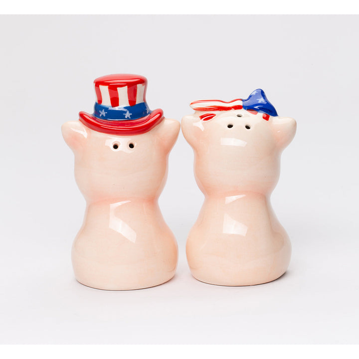 Ceramic Patriot Pig With Uncle Sam Hat Salt And PepperHome DcorDadIndependence Day DcorJuly 4th Image 3